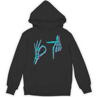 Skeleton Hand Six Seven 6 7 Meme 67 Halloween Costume Hoodie - Monsterry