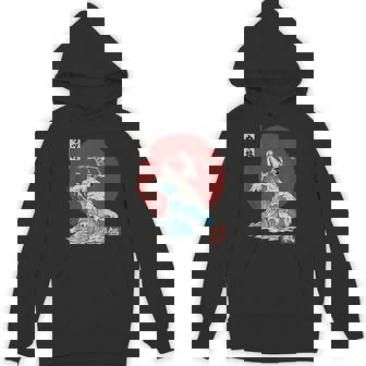 Skeleton Surfing The The Great Wave Off Kanagawa Japanese Hoodie - Thegiftio