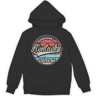 Someone In Kentucky Loves Me Us State Cool Retro Hoodie - Thegiftio UK