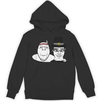 Soyjak Wojak Soyboy Thanksgiving Pilgrim Native America Chud Hoodie | Mazezy