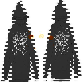 Spooky Dancing Pumpkin Head Skeletons Dance Halloween Hoodie | Mazezy