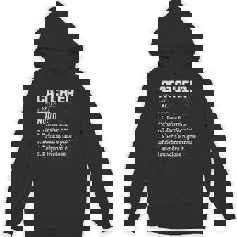 Squatting Behind Home Plate Baseball Catcher Definition Hoodie | Mazezy