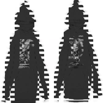 Squirrel Playing Guitar Rock Hoodie | Mazezy