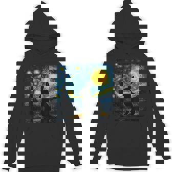 Starry Night Van Gogh Bunny Rabbit Graphic Hoodie - Seseable