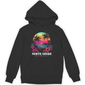 Surfer Souvenir North Shore Oahu Hawaii Hibiscus Hoodie | Mazezy