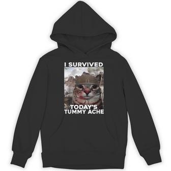 I Survived Today's Tummy Ache Meme Hoodie | Mazezy