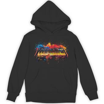 Synthesizer Instrument On Colorful Painted Synthesizer Hoodie - Thegiftio UK