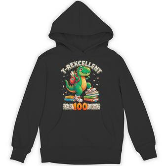 T-Rexcellent For 100 Days Dinosaur T-Rex 100Th Day Of School Hoodie - Thegiftio UK