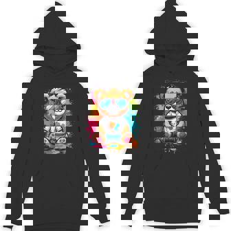 Teddy Bear Colorful With Sunglasses Teddy Bear Hoodie | Mazezy