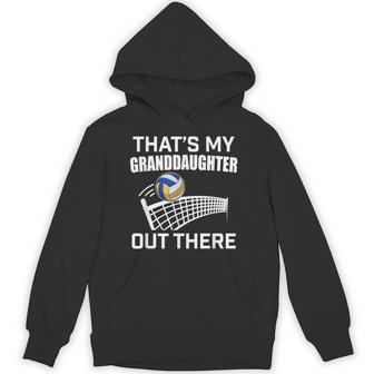 That's My Granddaughter Out There Volleyball Grandparent Small Black Hoodie - Thegiftio UK