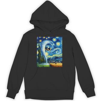 Tornado Storm Chasing Van Gogh Starry Night Style Hoodie - Thegiftio UK