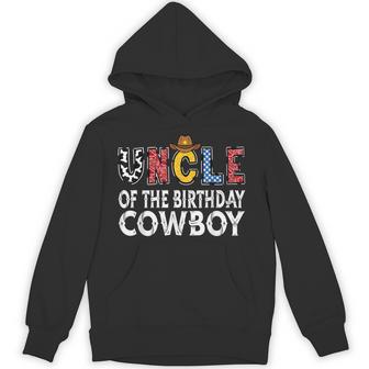 Uncle 1St Birthday Cowboy Western Uncle Birthday Boy Hoodie - Thegiftio UK