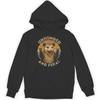 Unhinged And Feral Possum Trashy Vintage Hoodie - Thegiftio UK