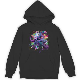 Unicorn Riding Dinosaur Monster Truck Hoodie - Thegiftio UK