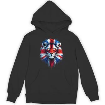 Union Jack Flag Lion Face Union Jack Hoodie - Monsterry