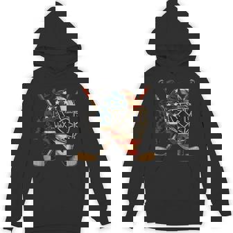 Usa Goalie Helmet Ice Hockey 4Th Of July Sportswear Hoodie - Monsterry