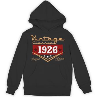 Vintage 100Th Birthday Decoration Vintage 1926 100 Years Old Hoodie - Thegiftio UK