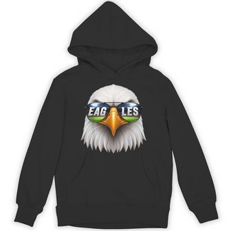 Vintage Bald Eagle With Sunglasses Retro Graphic Eagle Hoodie | Seseable UK