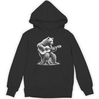 Vintage Bears Playing Guitar Animals Lovers Outfits Cute Pet Hoodie | Mazezy