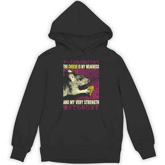 Vintage The Cheese Is My Weakness Japanese Rat Hoodie | Mazezy
