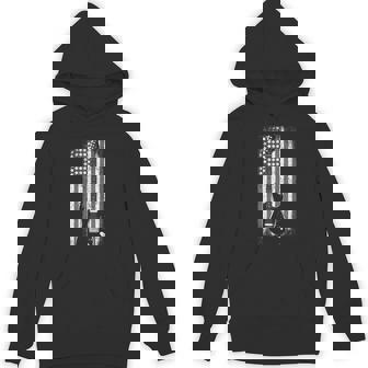 Vintage Rock And Roll Usa American Flag Guitar Hoodie | Seseable UK