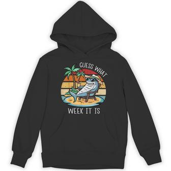 Vintage Shark 2025 Week Guess What Week It Is Shark Lover Hoodie | Mazezy