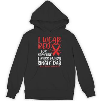 I Wear Red For Someone Heart Disease Awareness Support Hoodie - Thegiftio UK