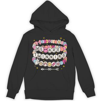 We're Twinning With My Bestie Bracelets Twin Day Spirit Week Hoodie - Thegiftio UK