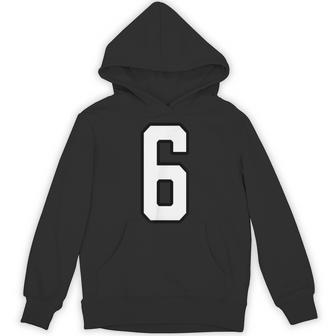 White And Black Sports Number 6 Jersey Uniform Player Hoodie - Thegiftio UK