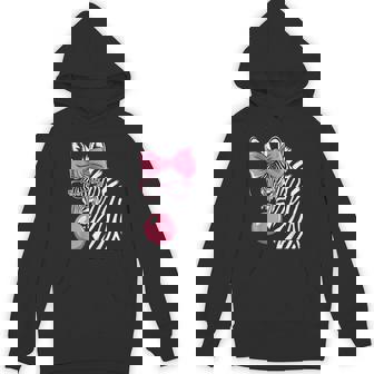 Zebra Wearing Glasses And Blowing Pink Bubble Gum Hoodie - Monsterry
