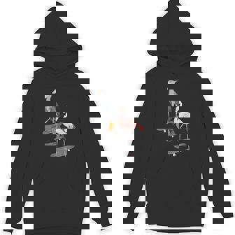 ハシビロコウ フラミンゴ スケートボード 鳥 動物 図 バードウォッチング 贈り物 鳥類学者 生物学者 自然科学 パーカー - Kawaiitshirt