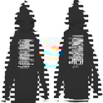 ホノルル ハワイ ハワイアン 波 ビーチ 夏 サーフィン レトロ パーカー - Kawaiitshirt