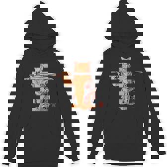 ヤクザ 猫 サムライ タトゥー 日本語 オレンジ 猫 グラフィック パーカー - Kawaiitshirt