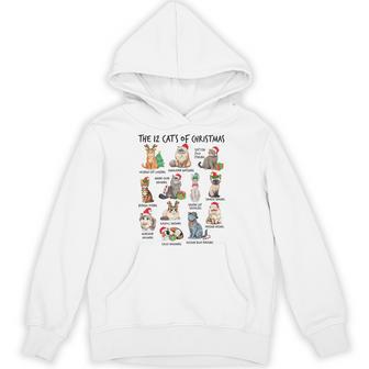 12 Cats Of Christmas Christmas Cat Lover Xmas Holiday Hoodie - Thegiftio
