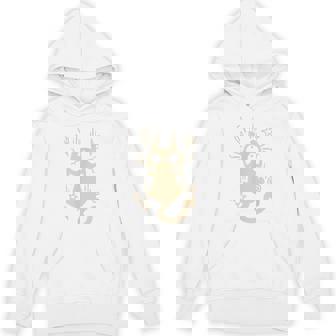 90S Y2k Clinging Tomcat Cat Leaving Scratch Marks Hoodie - Monsterry