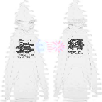 American Flag Teach Love Freedom Preschool Teacher 4th July Unisex Hoodie | Mazezy