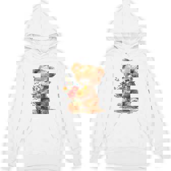 Baby Bear With Flowers Cute Lil Bears Snugglebear Daughter Hoodie - Thegiftio