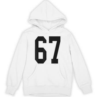 Black And White Number 67 Jersey Player Uniform 67 Fan Hoodie - Thegiftio UK