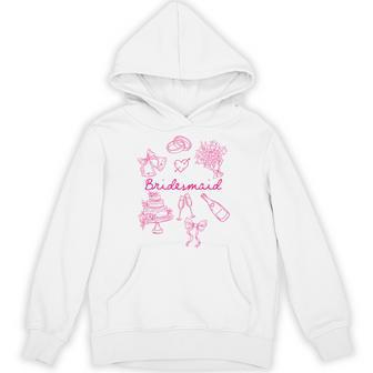 Bridesmaid Bride Squad Bow Wedding Bridal Party Bachelorette Hoodie - Thegiftio UK