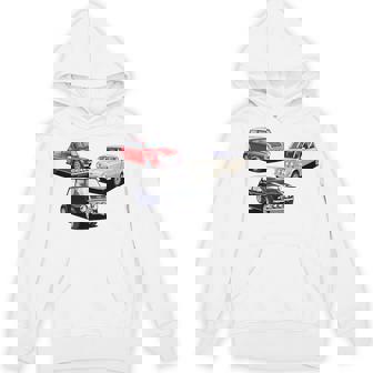 British Classic Cars Red White And Blue Mini Collection Hoodie - Thegiftio