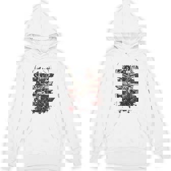 Buck White Tail Deer Hunting Hunter Distressed American Flag Hoodie - Thegiftio