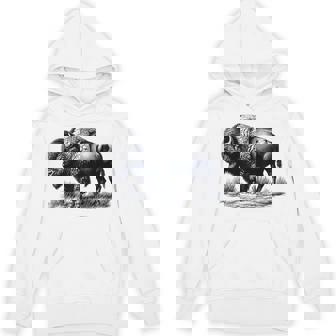 Buffalo Retro Bison Animal Hoodie | Mazezy