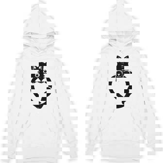 Cat Heart Graphic Love Cute Cat Hoodie - Thegiftio