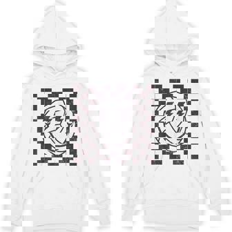 Checkered Volleyball Smile Face Lightning Bolt Hoodie | Seseable CA