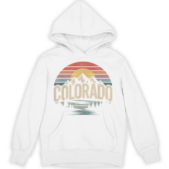 Colorado Mountains Sunset Vintage Style Outdoor Nature Hoodie - Monsterry