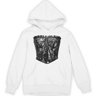 Corset Print Bustier Bra Graphic Trendy Sexy Lingerie Hoodie - Thegiftio UK