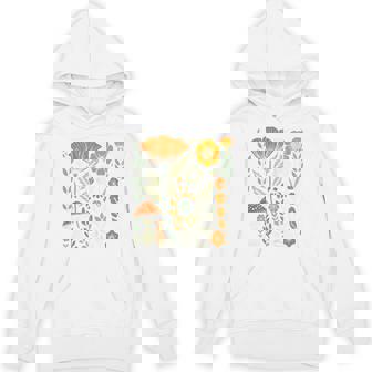 Cottagecore Aesthetic Wildflower And Mushroom Floral Women Hoodie | Mazezy