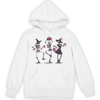 Dancing Skeleton Witch Pink Ribbon Breast Cancer Halloween Hoodie - Seseable