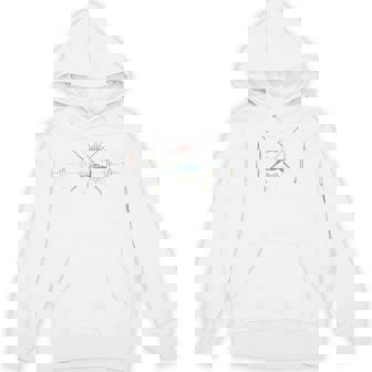 Dowsing Heartbeat Retro ECG EKG Dowser Raglan Baseball Tee Unisex Hoodie | Mazezy