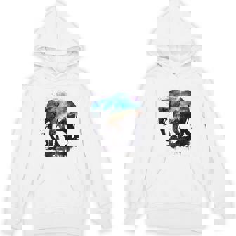 Elephant Art Mountains Astronomy Colourful Animal Elephant Unisex Hoodie | Mazezy